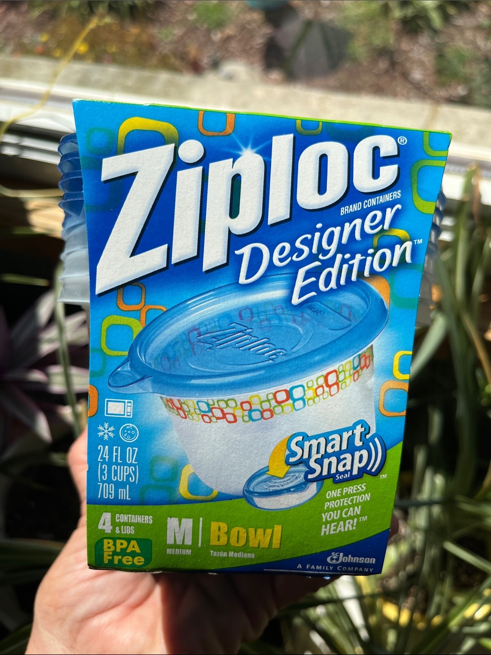 4 Ziploc Designer Edition Medium 4oz Round Storage Bowls/Smart Snap Lids 2010
